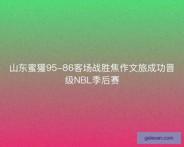 山东蜜獾95-86客场战胜焦作文旅成功晋级NBL季后赛