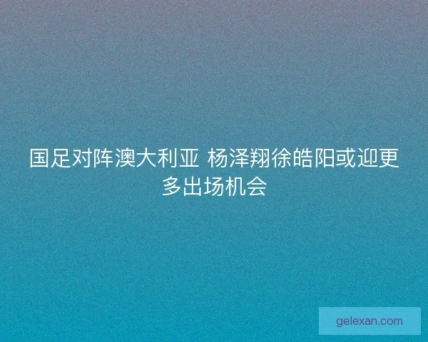 国足对阵澳大利亚 杨泽翔徐皓阳或迎更多出场机会
